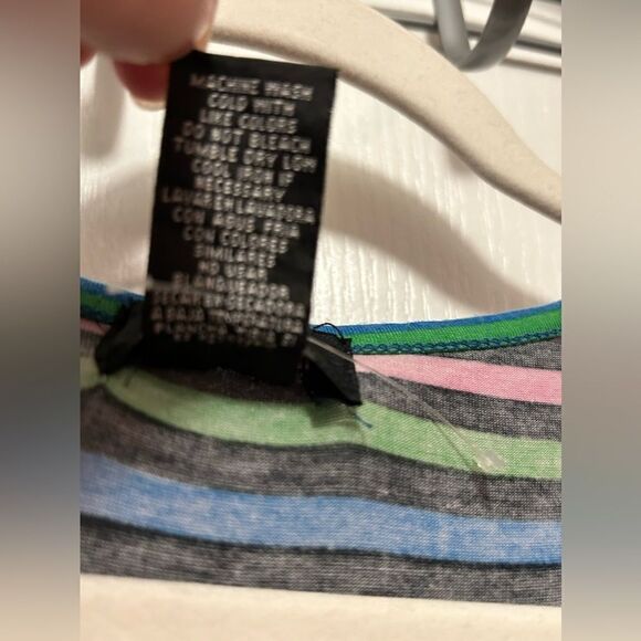 Chesley womens L rainbow striped multicolored maxi dress colorful retro slit EUC - Picture 14 of 14